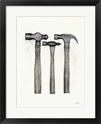 Framed Hammers with Color Crop Print