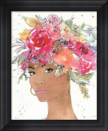 Framed Floral Figures XI Print