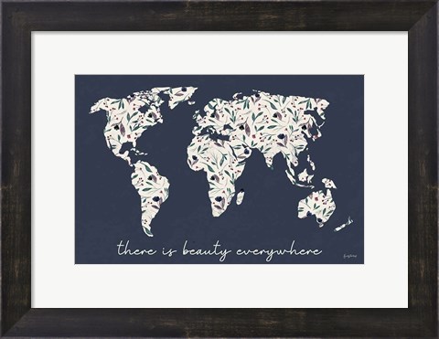 Framed Floral Mapped Out Print