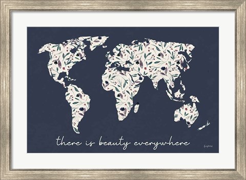 Framed Floral Mapped Out Print