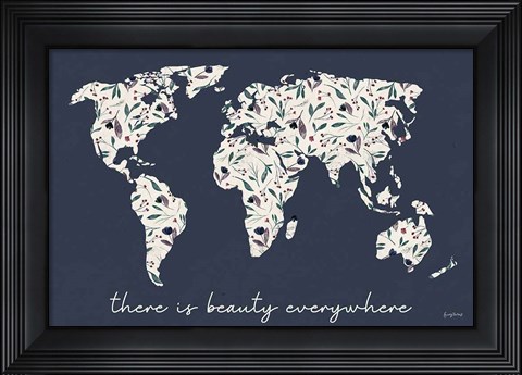 Framed Floral Mapped Out Print