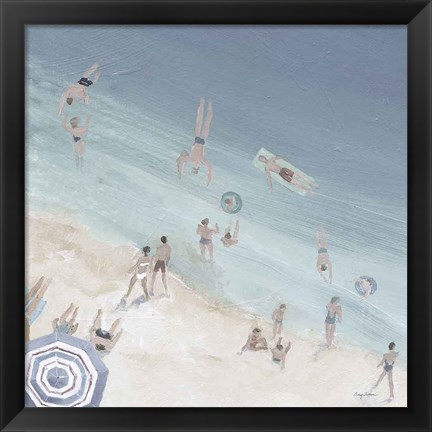 Framed Cool Blue Beach Crop Print