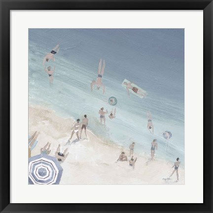 Framed Cool Blue Beach Crop Print