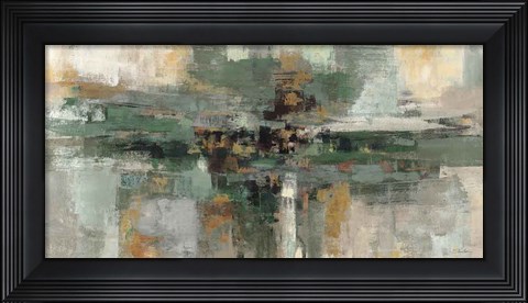 Framed Morning Fjord Rifle Green Print
