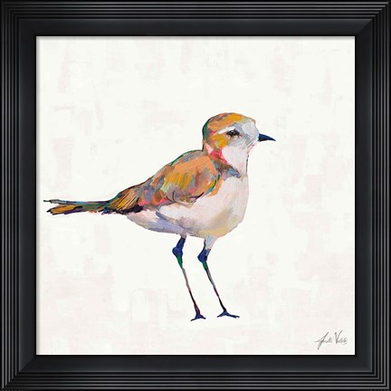 Framed Coastal Plover III Linen Print