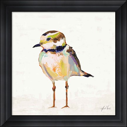 Framed Coastal Plover II Linen Print