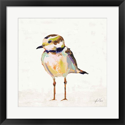 Framed Coastal Plover II Linen Print