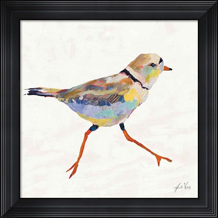 Framed Coastal Plover I Linen Print