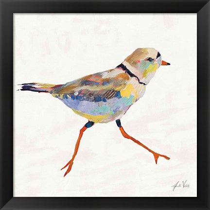 Framed Coastal Plover I Linen Print