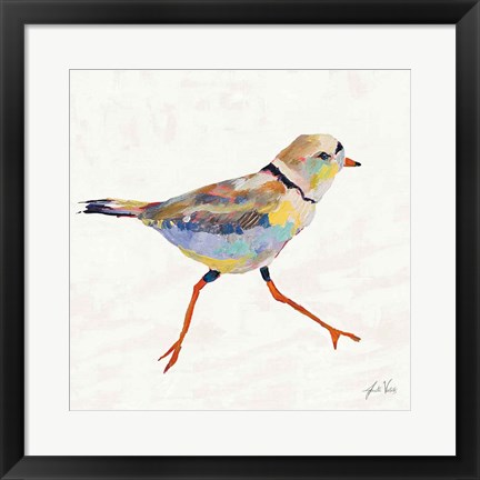 Framed Coastal Plover I Linen Print