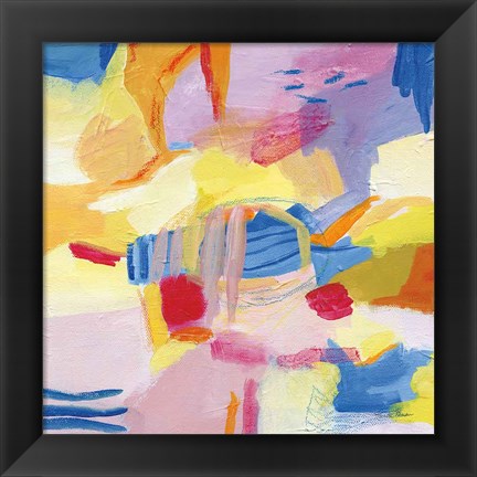 Framed Pastel Shades Abstract Print