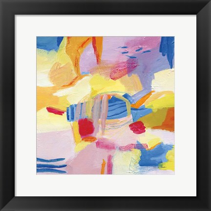 Framed Pastel Shades Abstract Print