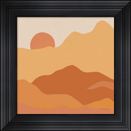 Framed Mountainous II Orange Print