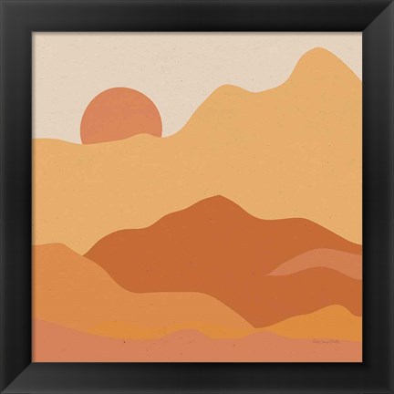 Framed Mountainous II Orange Print