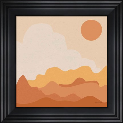 Framed Mountainous I Orange Print