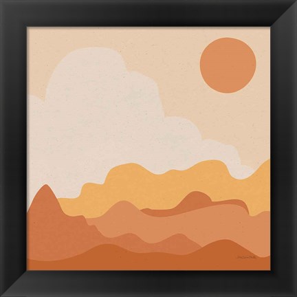 Framed Mountainous I Orange Print