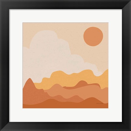 Framed Mountainous I Orange Print