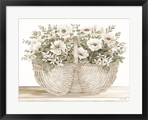 Framed Basket of Poppies Print
