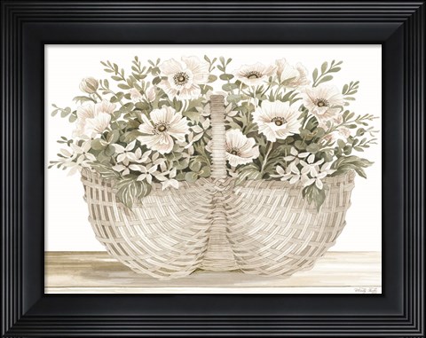 Framed Basket of Poppies Print