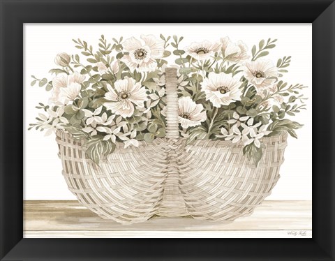 Framed Basket of Poppies Print