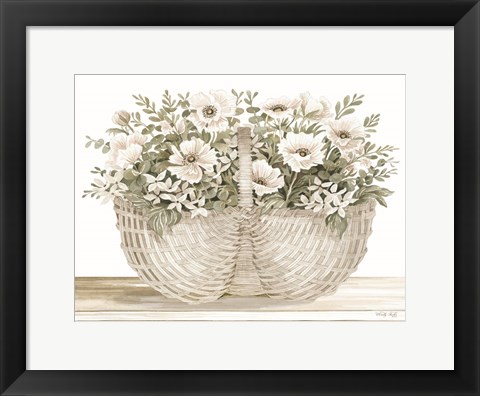 Framed Basket of Poppies Print