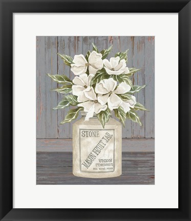 Framed Floral Mason Fruit Jar Print