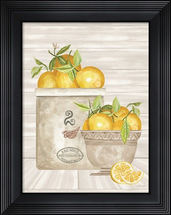 Framed Lemon Crock and Bowl Print