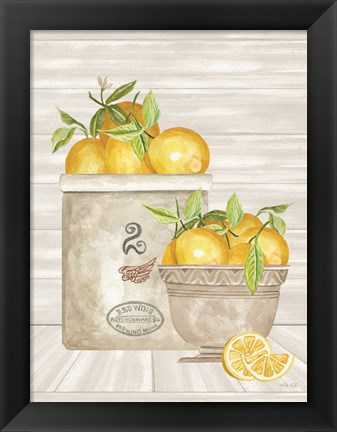 Framed Lemon Crock and Bowl Print