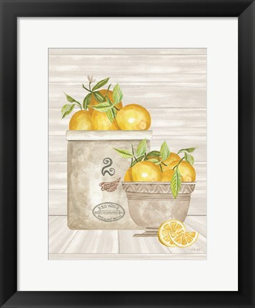 Framed Lemon Crock and Bowl Print