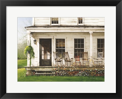 Framed Back Porch Gathering Print