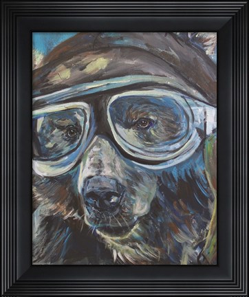 Framed Pilot Bear 1 Print