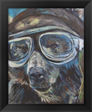 Framed Pilot Bear 1 Print