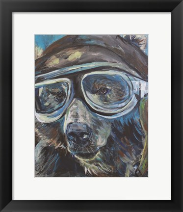 Framed Pilot Bear 1 Print