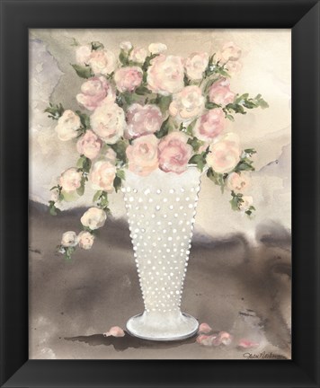 Framed Hobnail Roses Print