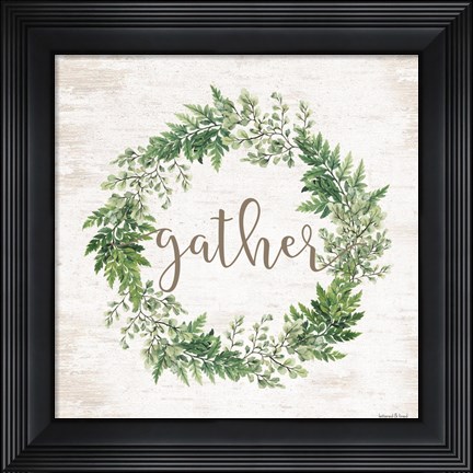 Framed Gather Wreath Print