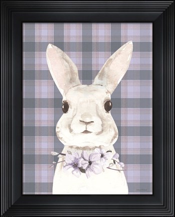 Framed Plaid Bunny Floral Print