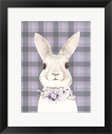 Framed Plaid Bunny Floral Print