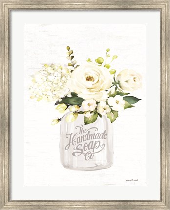 Framed Bathroom Flower Jar Print