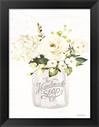 Framed Bathroom Flower Jar Print