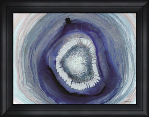 Framed Shades of Blue Agate Print