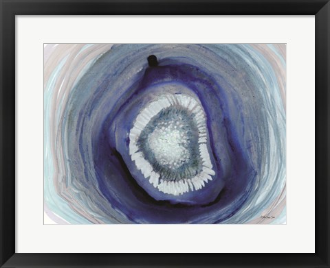 Framed Shades of Blue Agate Print