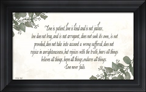 Framed Love is Patient Print