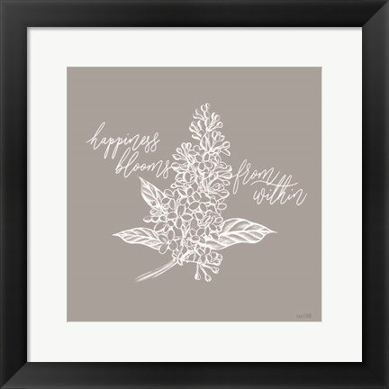 Framed Happiness Blooms from Within Print