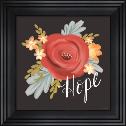 Framed Hope Floral Print