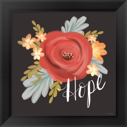 Framed Hope Floral Print