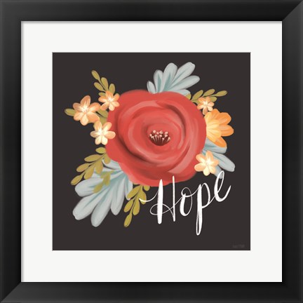 Framed Hope Floral Print