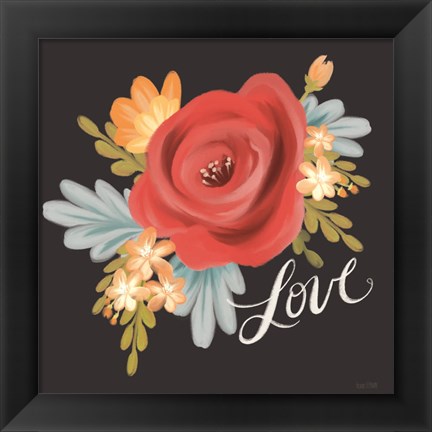 Framed Love Floral Print