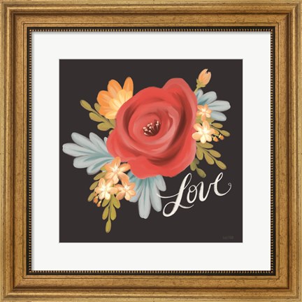Framed Love Floral Print