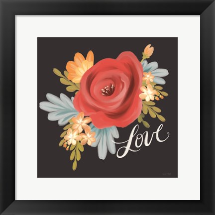 Framed Love Floral Print