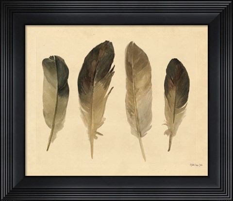 Framed Four Feathers Print